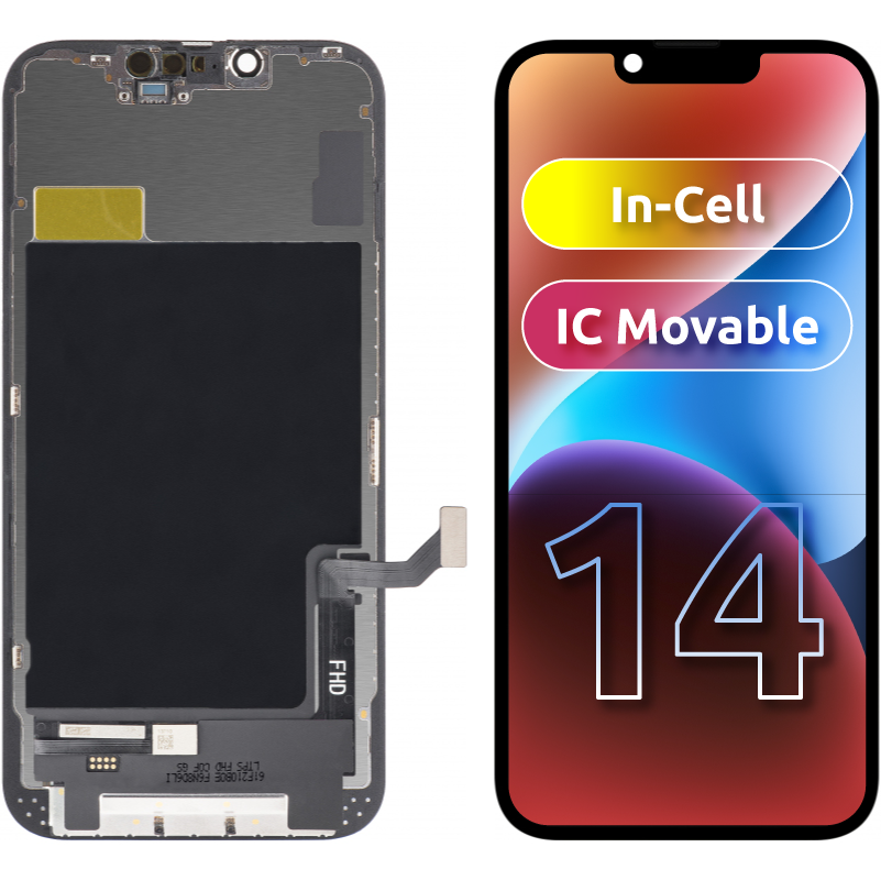 ZY Touchscreen Display for Apple iPhone 14, with Frame, LCD In-Cell IC Movable, Black