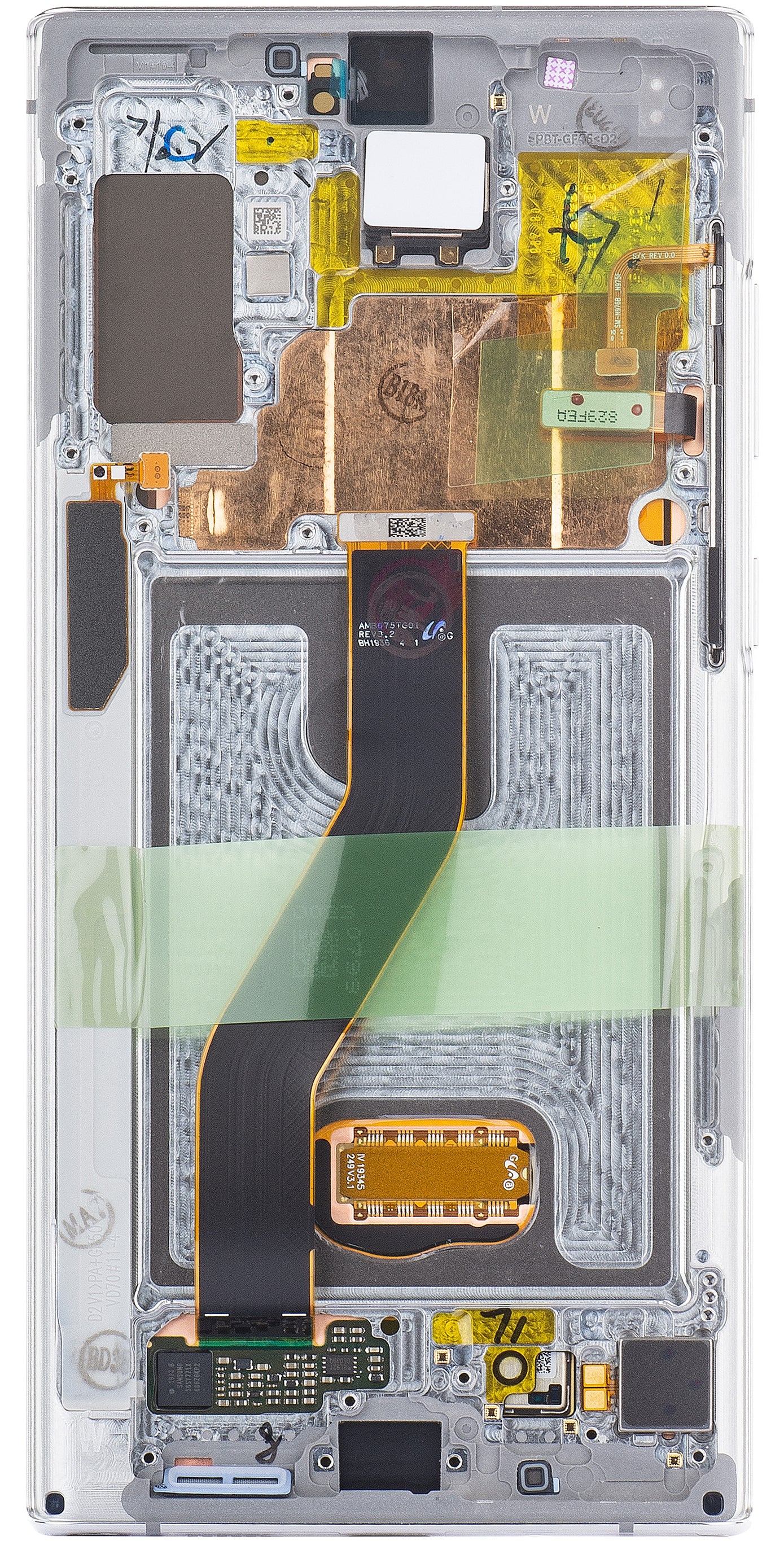 Touchscreen Display Samsung Galaxy Note 10+ 5G N976 / Note 10+ N975, with Frame, White, Service Pack GH82-20838B