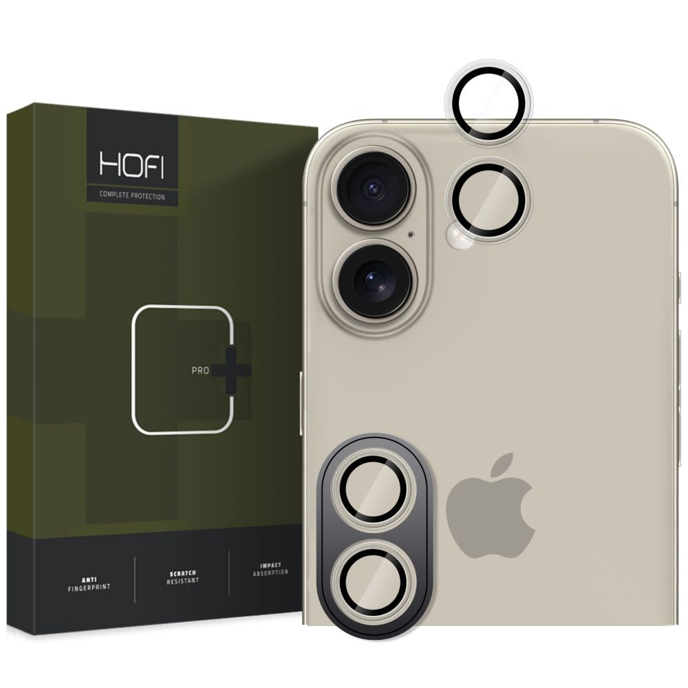 HOFI CamRing PRO+ Rear Camera Protection Film for Apple iPhone 16 Plus / 16, Tempered Glass, Transparent