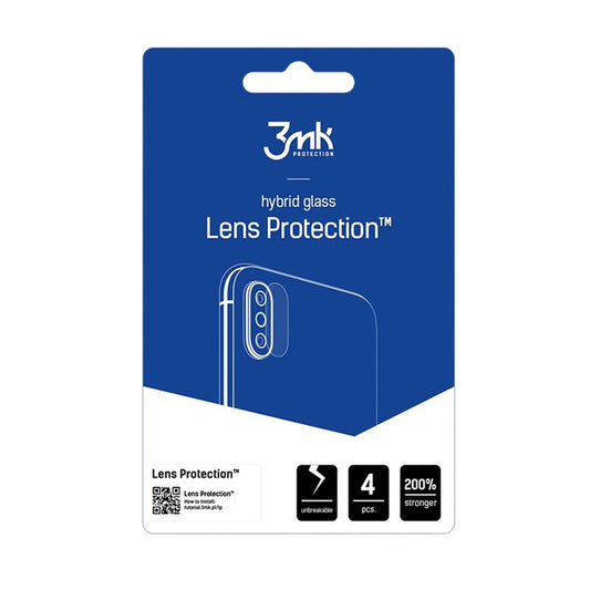 Back Camera Protection Film 3MK Protection for Motorola Razr Fold, Tempered Glass, Set of 4 pieces, Transparent