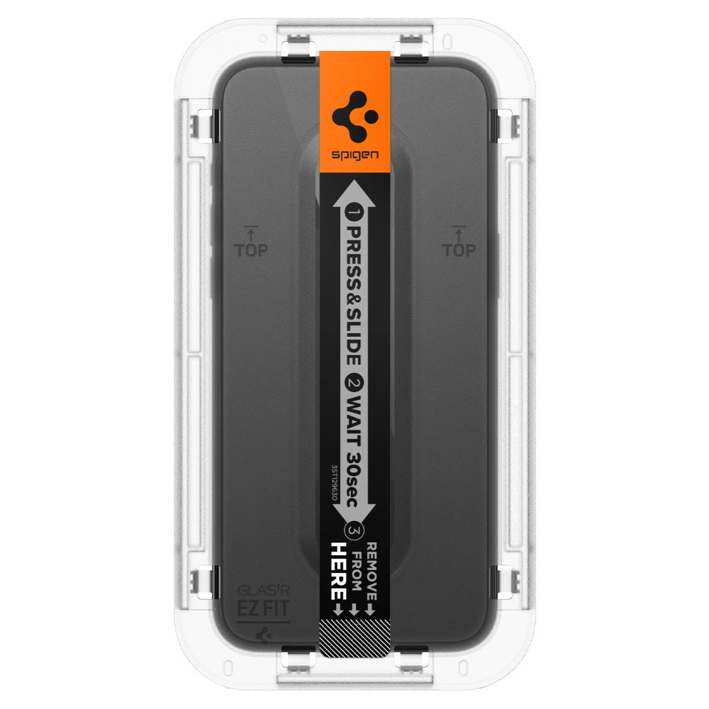 Spigen GlastR EZ FIT HD Screen Protector for Apple iPhone 15 Pro Max, Tempered Glass, Full Glue, Black AGL06879
