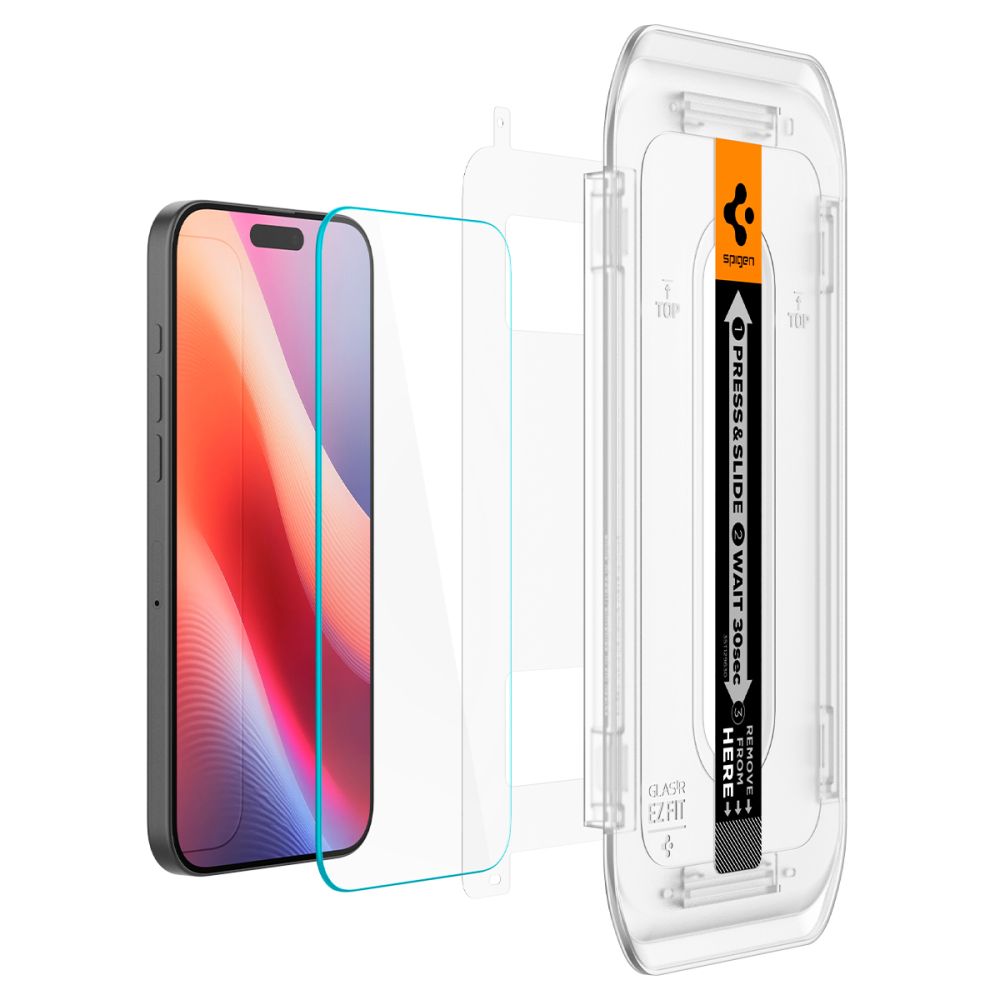 Spigen GlastR EZ FIT Screen Protector for Apple iPhone 17 Pro Max / 16 Pro Max, Tempered Glass, Full Glue, Set of 2 pieces AGL07907