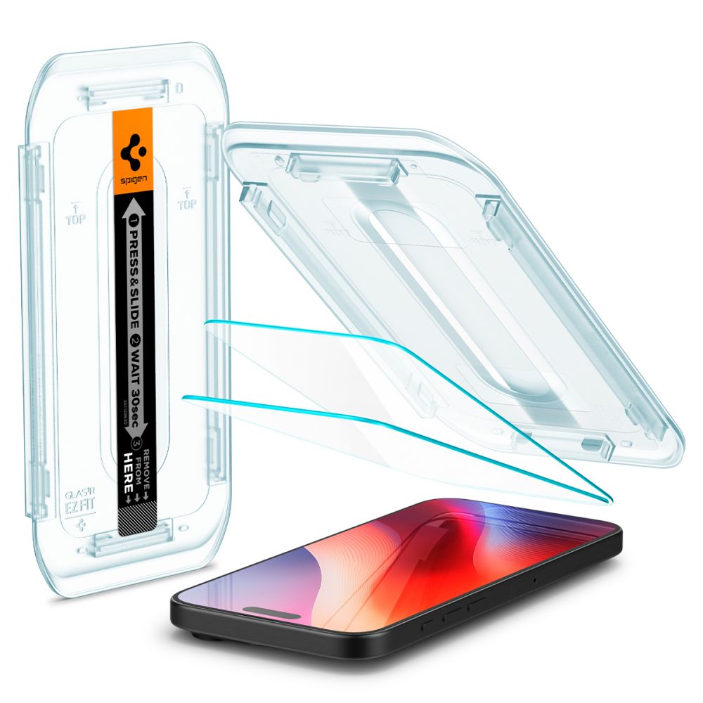 Spigen GlastR EZ FIT Screen Protector for Apple iPhone 17 Pro Max / 16 Pro Max, Tempered Glass, Full Glue, Set of 2 pieces AGL07907
