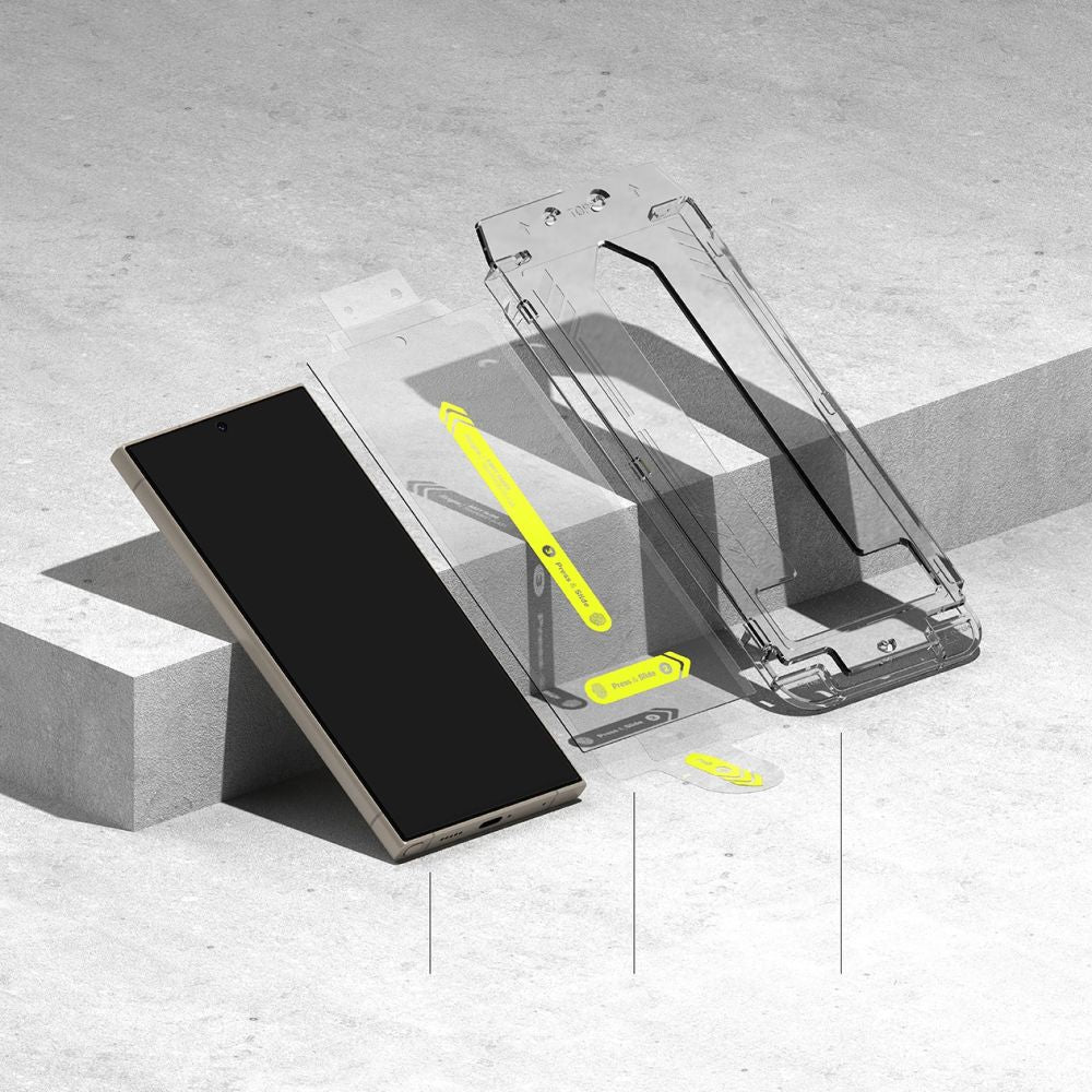 Ringke Easy Slide Screen Protector for Samsung Galaxy S24 Ultra S928, Tempered Glass, Full Glue, Set of 2 Pieces
