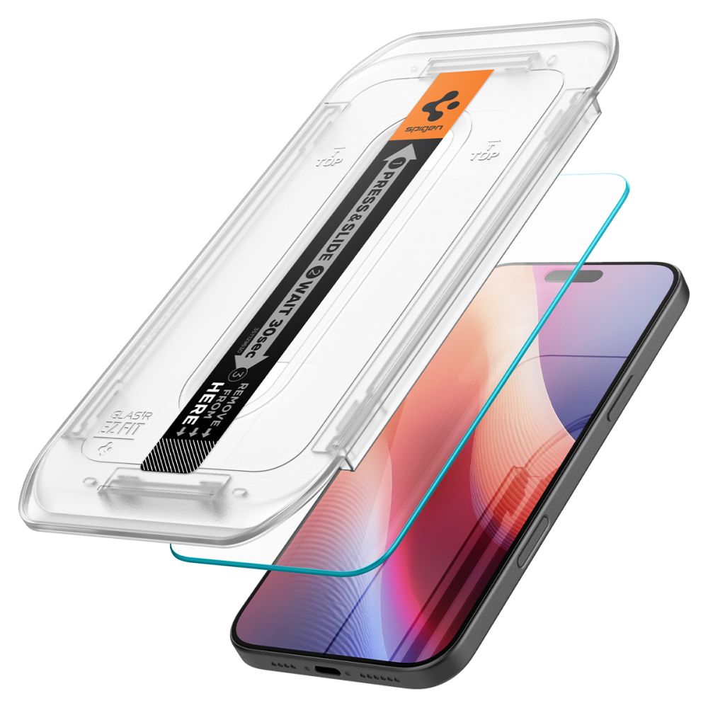 Spigen GlastR EZ FIT Screen Protector for Apple iPhone 17 Pro Max / 16 Pro Max, Tempered Glass, Full Glue, Set of 2 pieces AGL07907