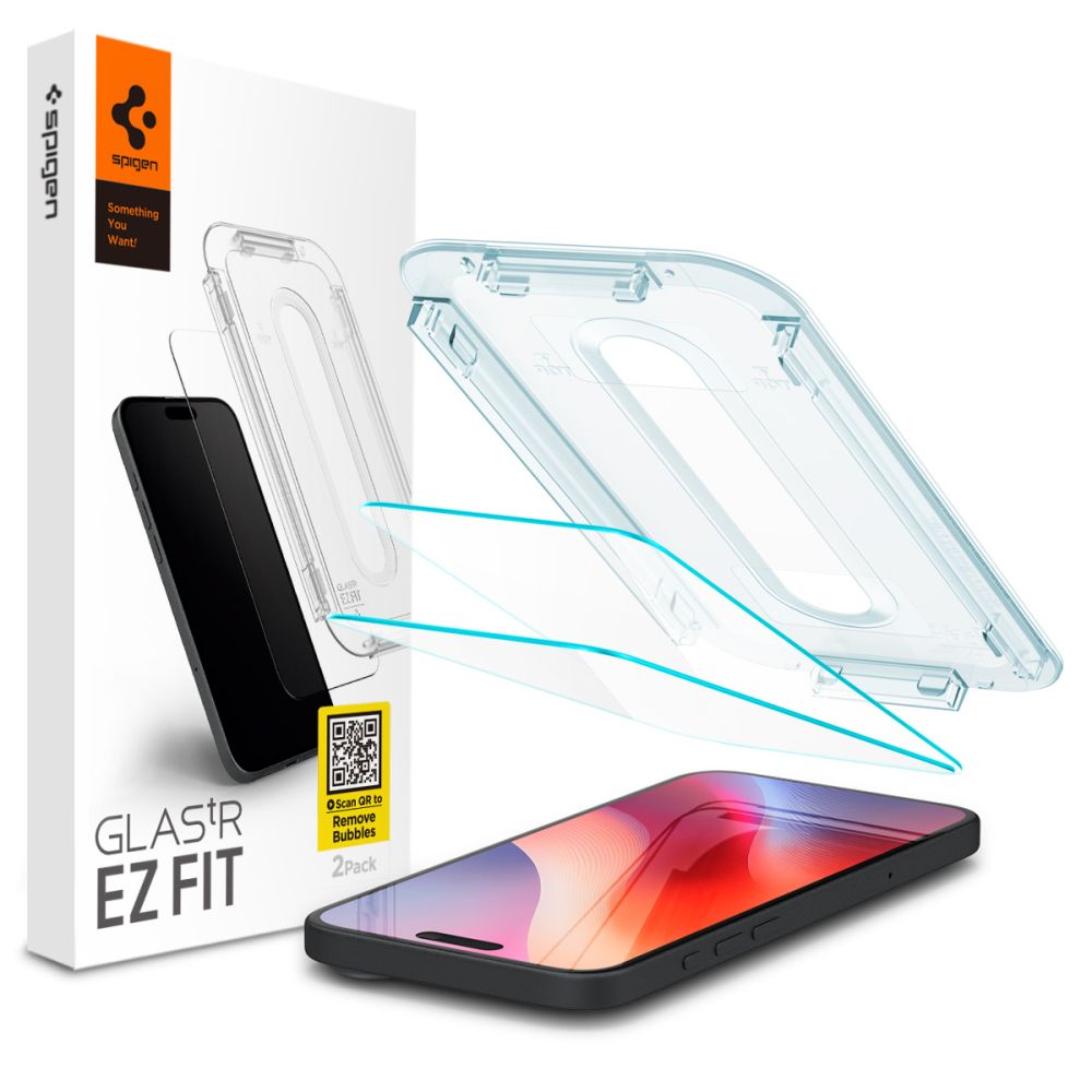 Spigen GlastR EZ FIT Screen Protector for Apple iPhone 17 Pro Max / 16 Pro Max, Tempered Glass, Full Glue, Set of 2 pieces AGL07907