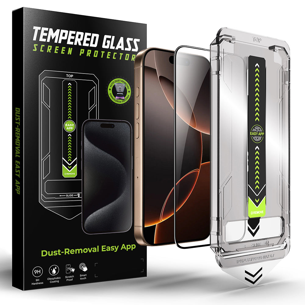 Techsuit TitanGlass Screen Protector for Apple iPhone 17 Air, Tempered Glass, Full Glue, Black