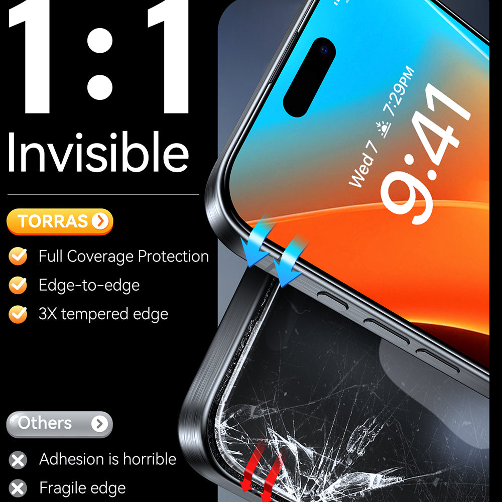 Torras GlassGo Install Master Screen Protector for Apple iPhone 17 Pro, Tempered Glass, Full Glue