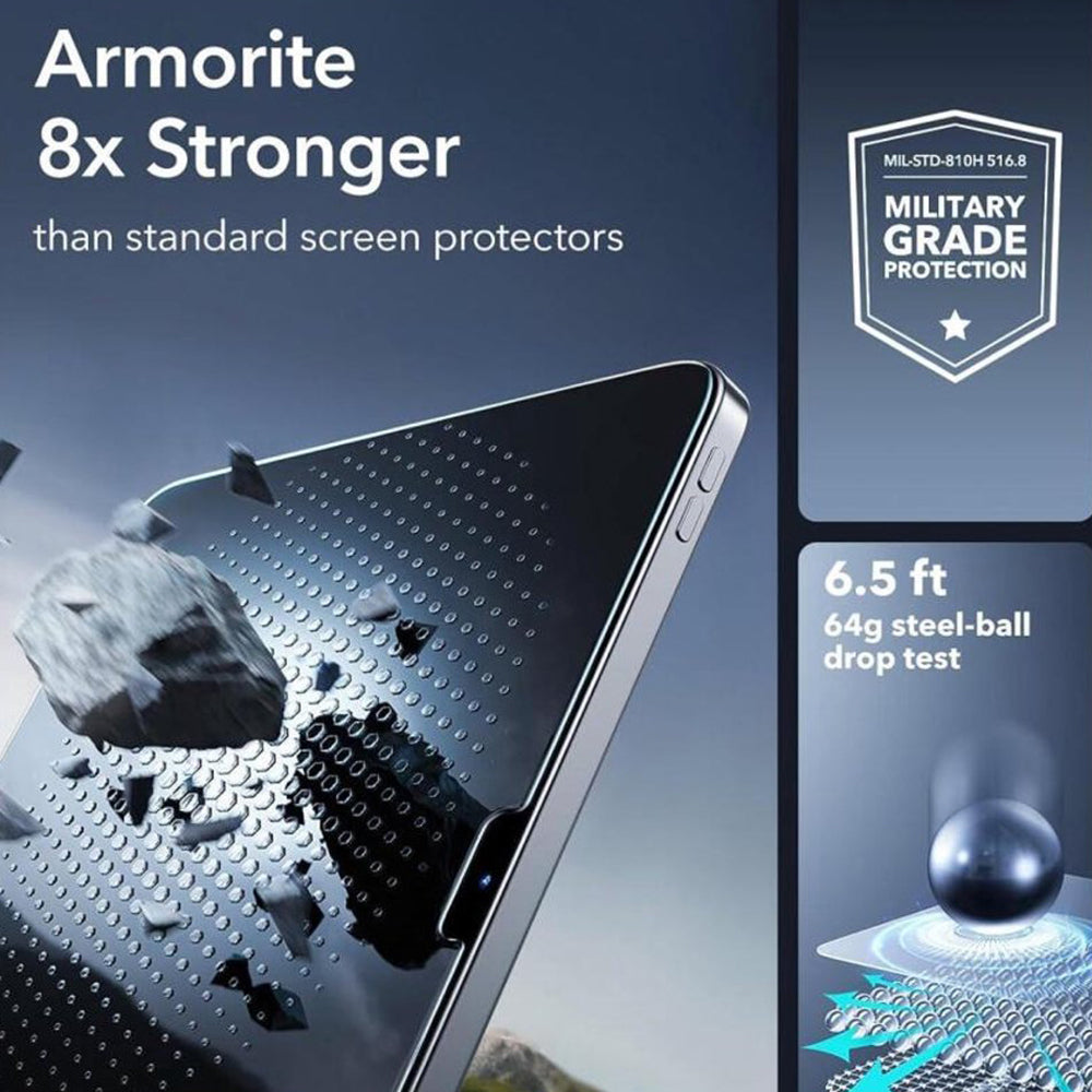 ESR Armorite UltraFit Screen Protector for Apple iPad Air 13 (2026) / Pro 13 (2025), Tempered Glass, Full Glue, Set of 2 pieces