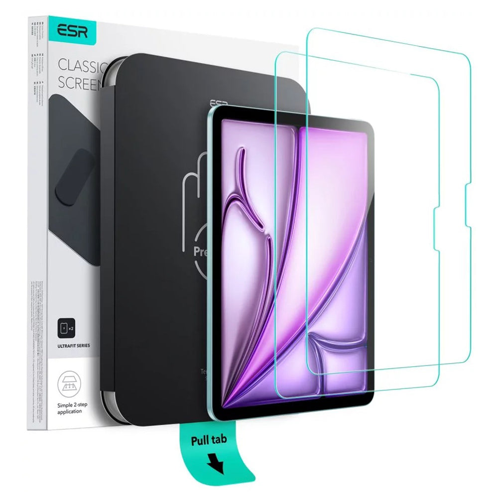 ESR UltraFit Screen Protector for Apple iPad Air 13 (2026) / Pro 13 (2025), Tempered Glass, Full Glue, Set of 2 pieces