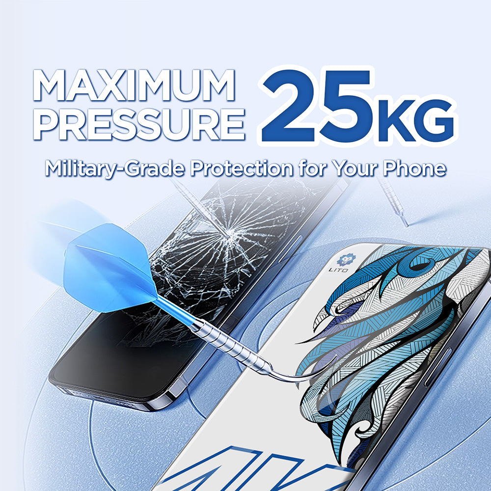 Lito D+ Max 4K Screen Protector for Apple iPhone 17 Air, Tempered Glass, Full Glue, Black