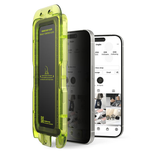 Privacy Screen Protector Ringke Easy Slide for Apple iPhone 17 Pro Max, Tempered Glass, Full Glue, Set of 2 pieces