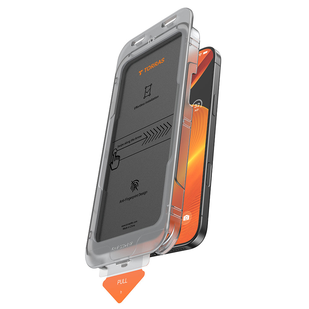 Torras GlassGo Install Master Privacy Screen Protector for Apple iPhone 17 Pro, Tempered Glass, Full Glue