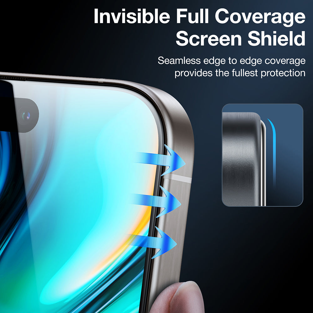 Torras GlassGo Install Master Privacy Screen Protector for Apple iPhone 17, Tempered Glass, Full Glue