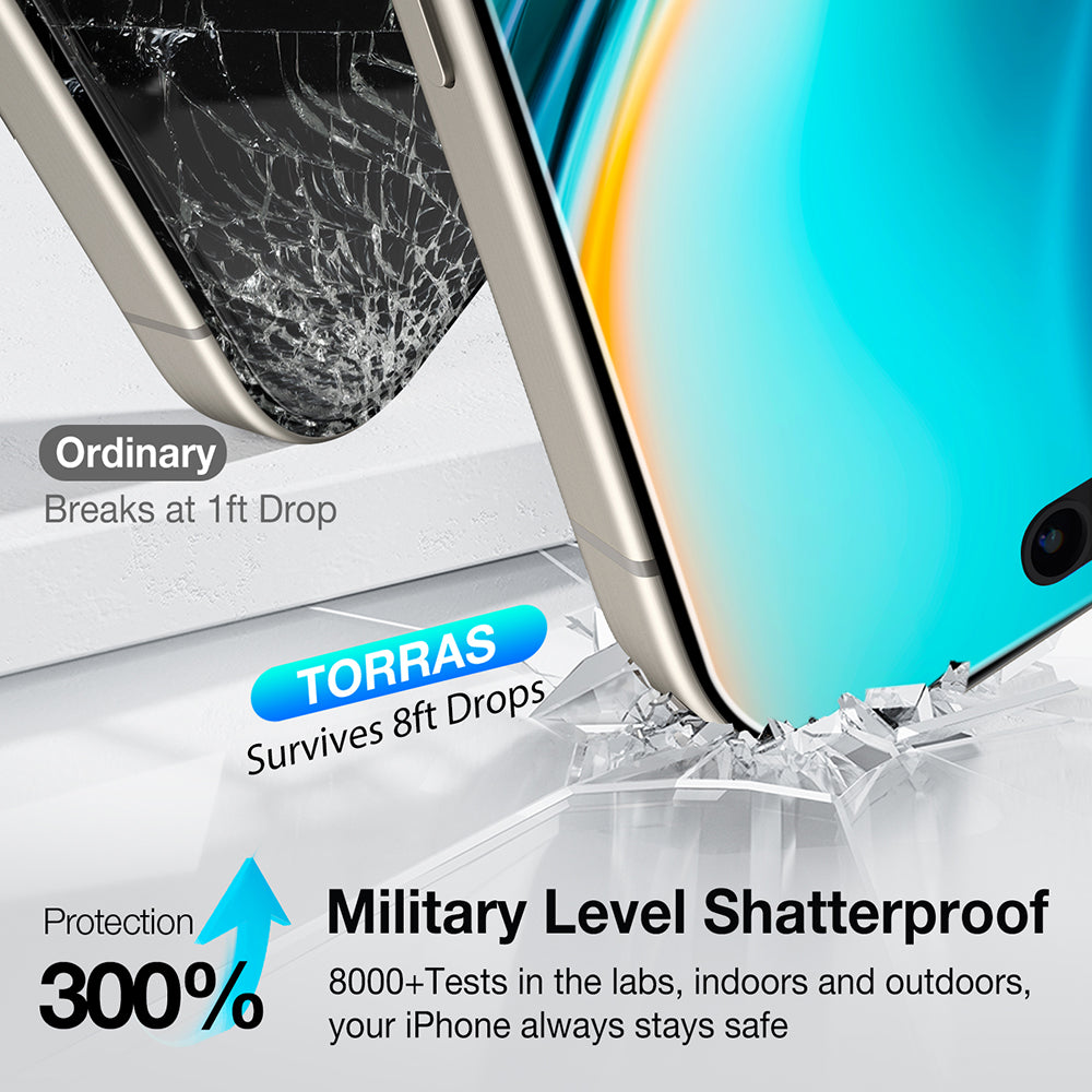 Torras GlassGo Install Master Privacy Screen Protector for Apple iPhone 17, Tempered Glass, Full Glue