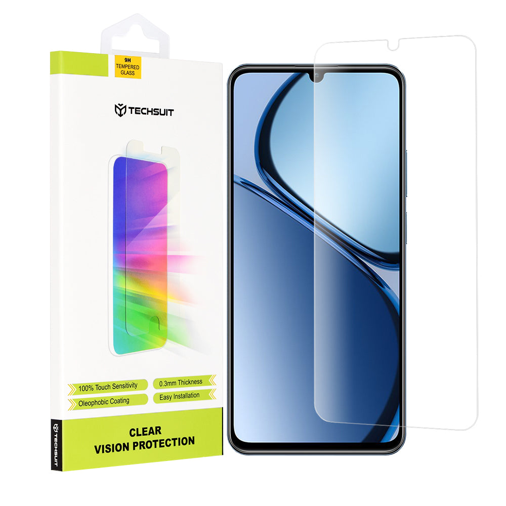 Techsuit Clear Vision Screen Protector for Realme C63 / C61, Tempered Glass, Full Glue
