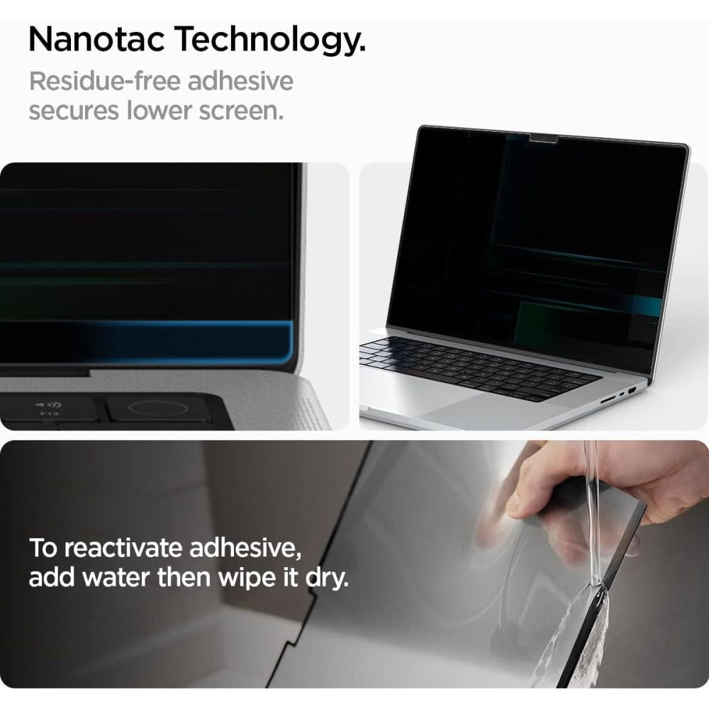 Spigen Safe View Magnetic Privacy Screen Protector Film for Apple MacBook Pro 14inch (2026) / (2025) / (2024) / (2023) / (2022) / (2021), Plastic