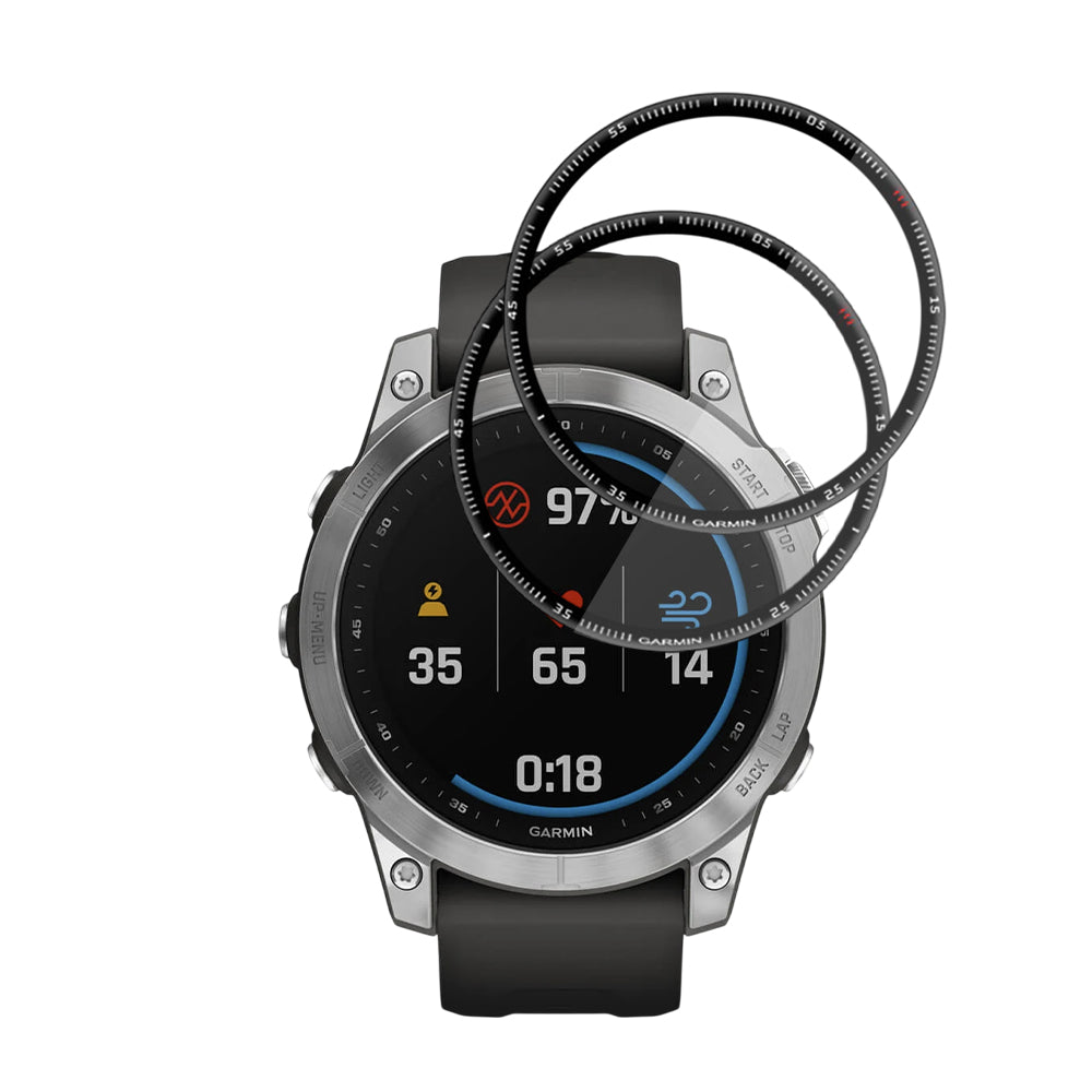 Techsuit Nano Flex Protection Film for Garmin Fenix 7, Set of 2 Pieces, Plastic, Black