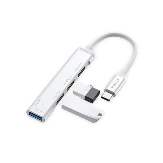 HAVIT HB41 USB-C Hub, 4in1, Silver
