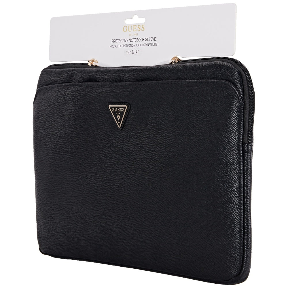 Guess Grained Triangle Logo Case for 14-inch Laptop, Black