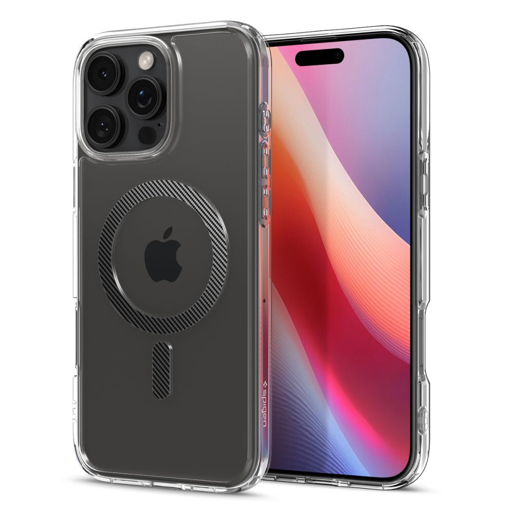 MagSafe Case for Apple iPhone 16 Pro Max, Spigen, Ultra Hybrid Carbon, Gray ACS08000