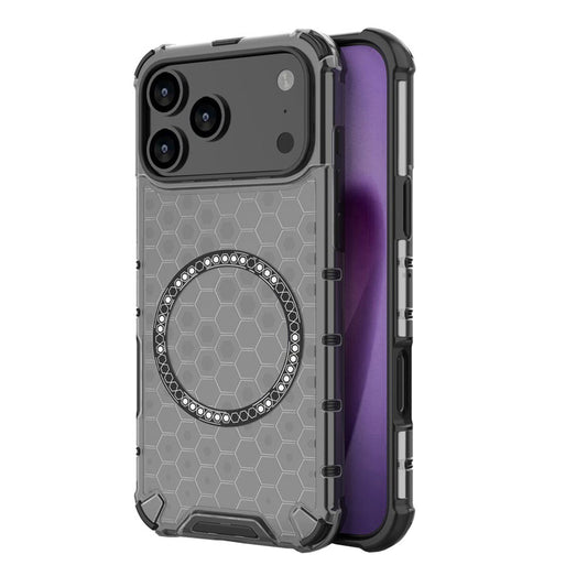 MagSafe Case for Apple iPhone 17 Pro Max, Techsuit, HoneyComb Shield, Black