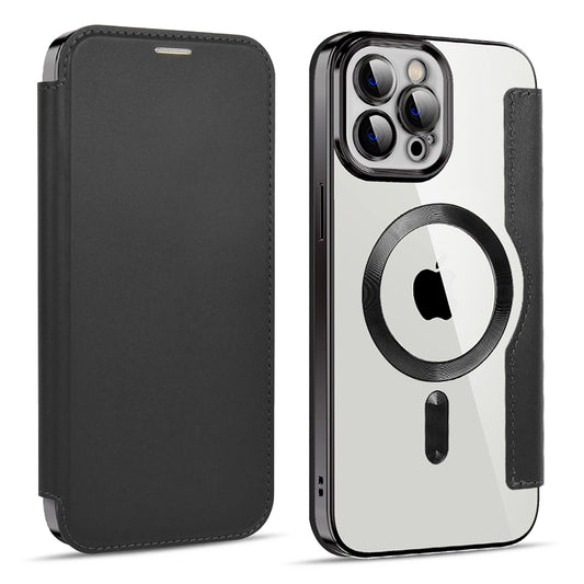 MagSafe Case for Apple iPhone 11 Pro Max, Techsuit, SmartMag Book, Black