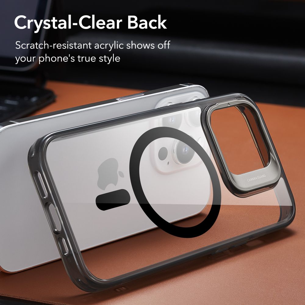 MagSafe Case for Apple iPhone 14 Pro Max, ESR, Classic Kickstand, Transparent Black