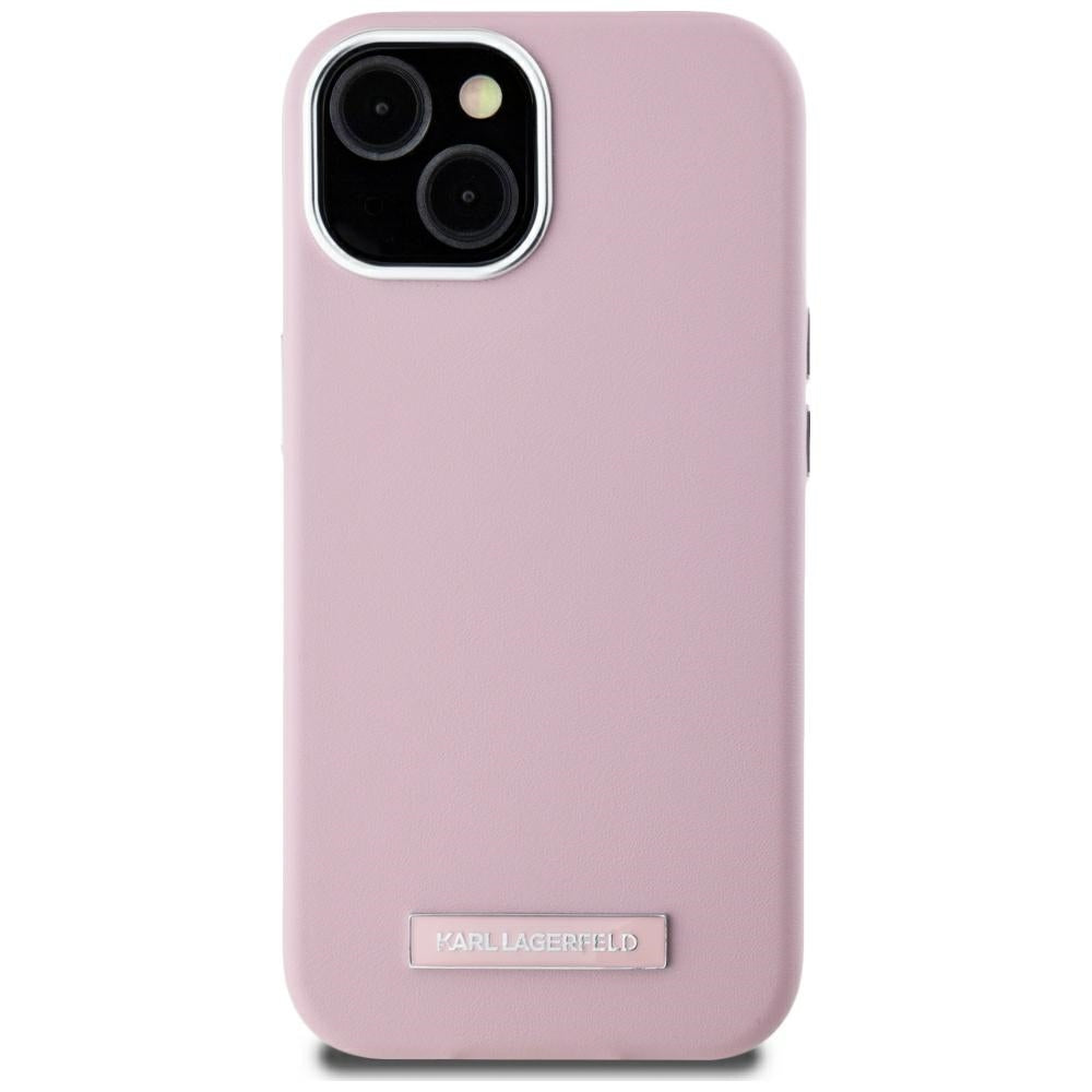 MagSafe Case for Apple iPhone 15, Karl Lagerfeld, FW Metal Plate, Pink