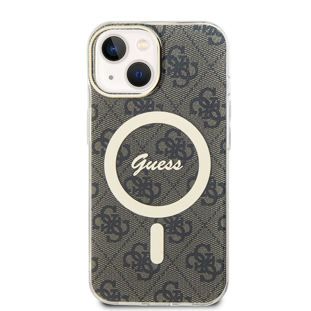 MagSafe Case for Apple iPhone 15 Plus, Guess, IML 4G, Brown
