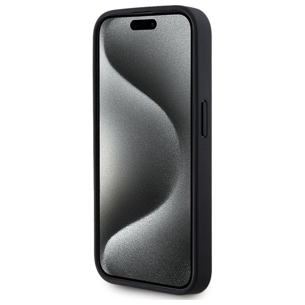 MagSafe Case for Apple iPhone 15 Pro, Karl Lagerfeld, Monogram Metal Logo, Black