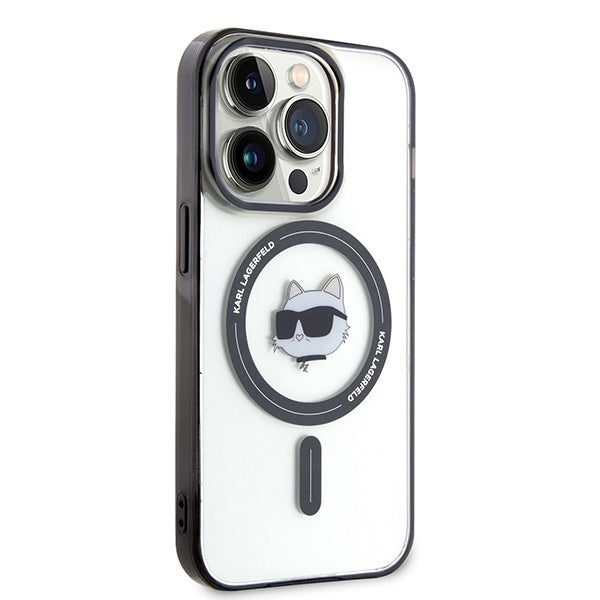 MagSafe Case for Apple iPhone 15 Pro Max, Karl Lagerfeld, IML Choupette's Head, Transparent