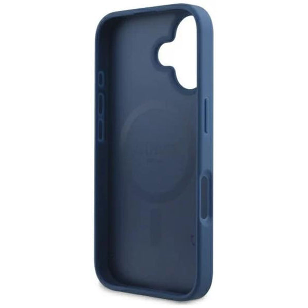 MagSafe Case for Apple iPhone 16, Guess, 4G Printed Stripes, Blue