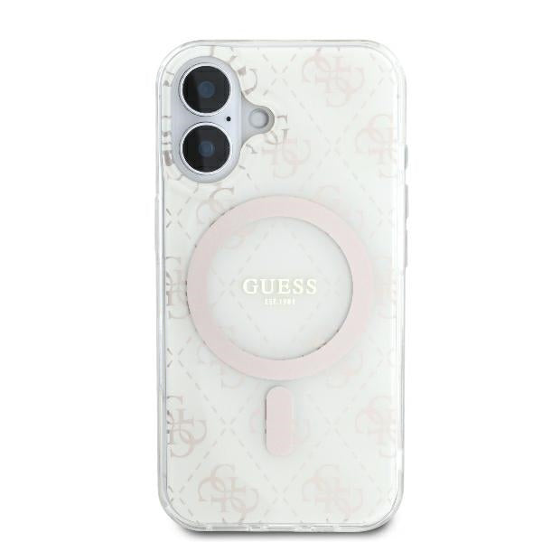 MagSafe Case for Apple iPhone 16, Guess, IML 4G Background, White