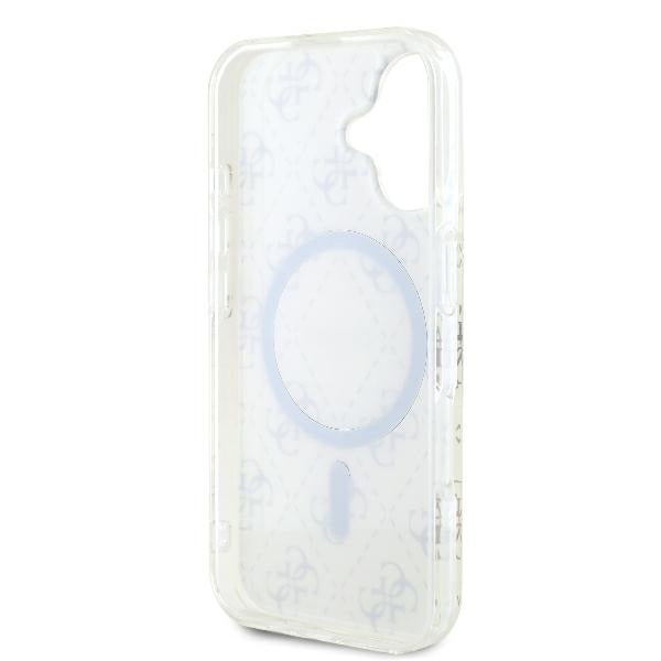 MagSafe Case for Apple iPhone 16, Guess, IML 4G Background, White