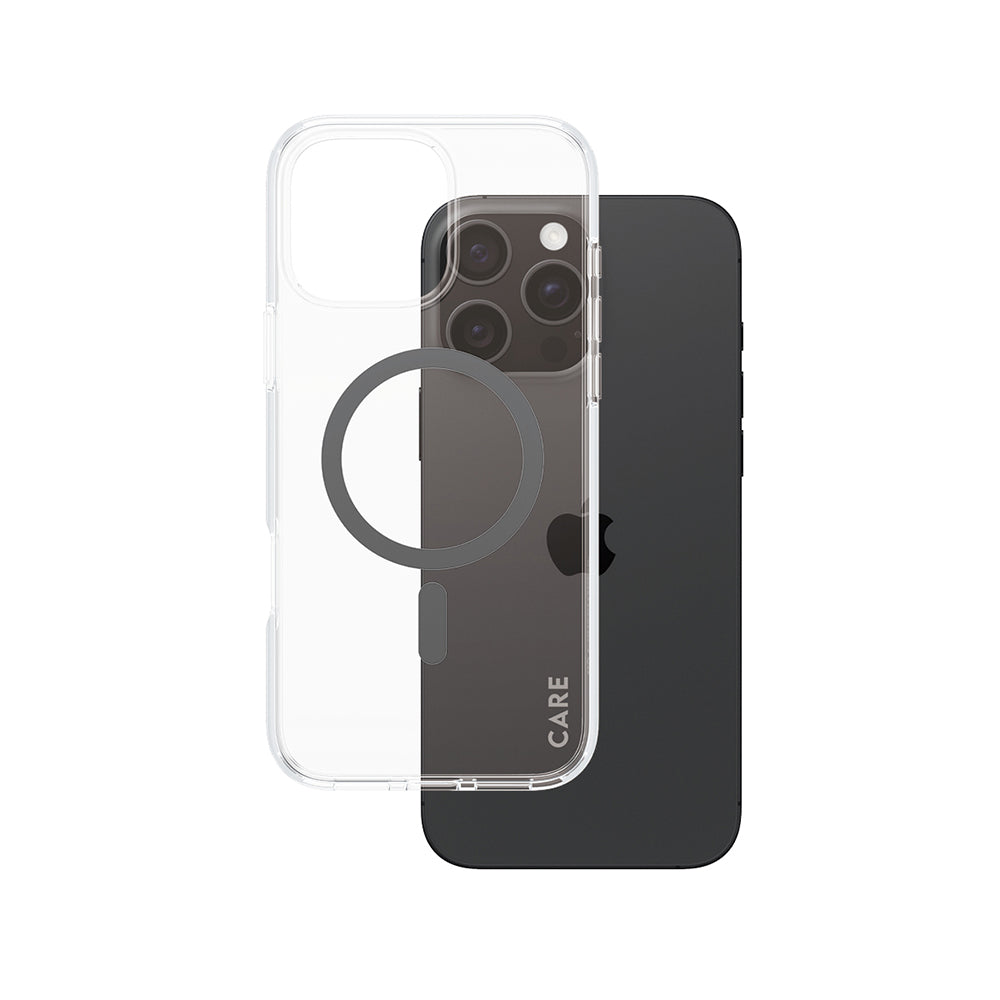 MagSafe Case for Apple iPhone 16 Pro Max, PanzerGlass, Urban Combat Care, Black Transparent