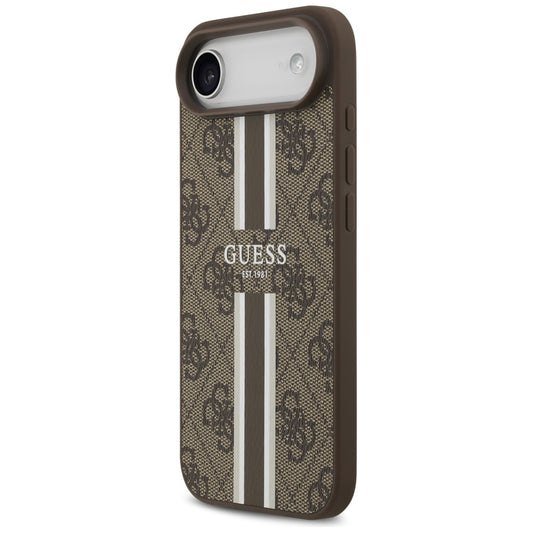 MagSafe Case for Apple iPhone 17 Air, Guess, 4G Printed Stripes, Brown