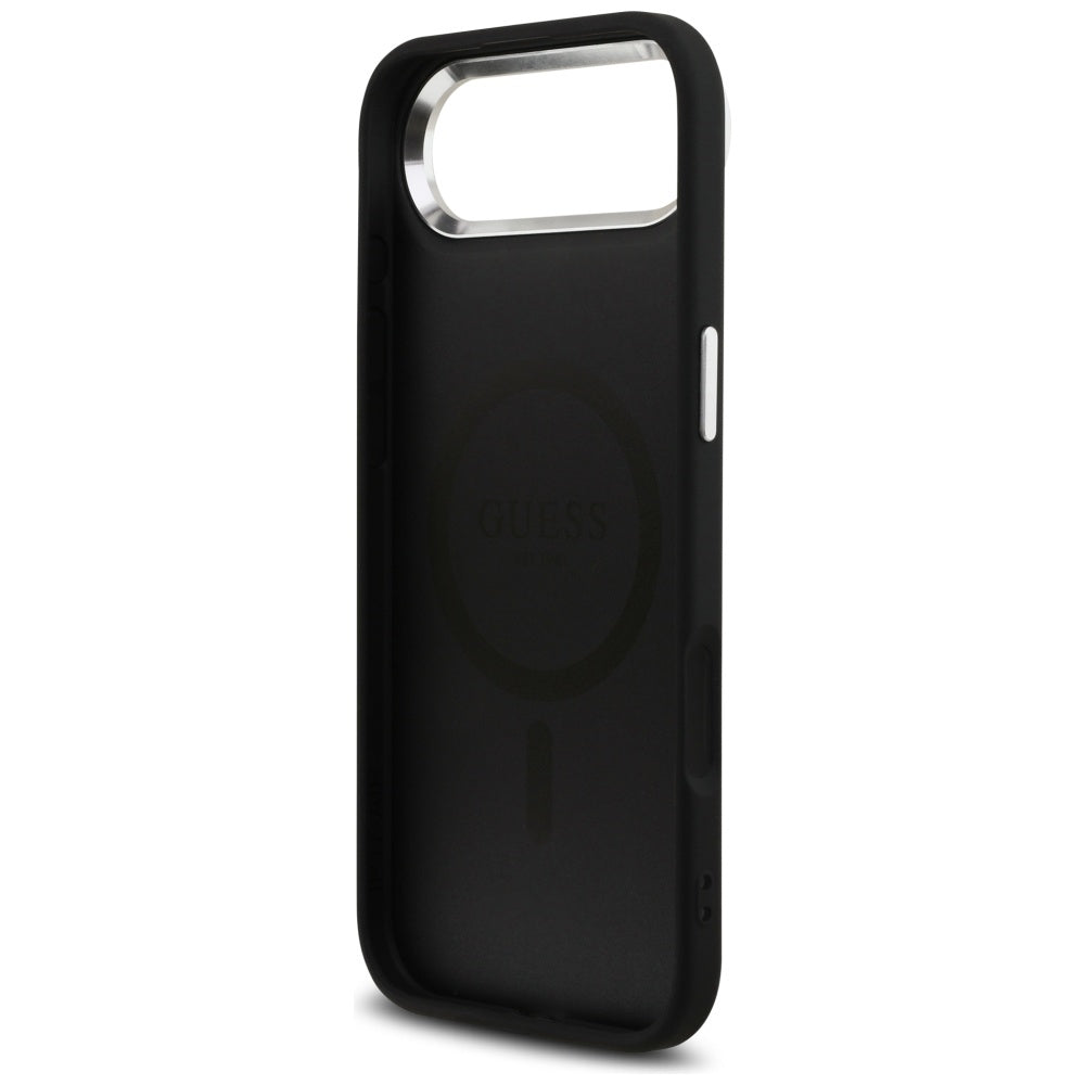 MagSafe Case for Apple iPhone 17 Air, Guess, 4G Triangle Logo, Black Silver