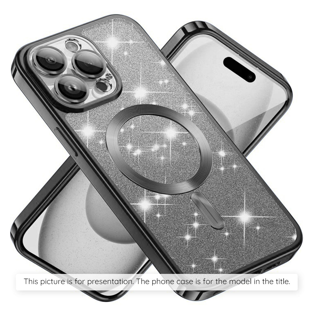 MagSafe Case for Apple iPhone 17 Air, Techsuit, Luxury Glitter, Black