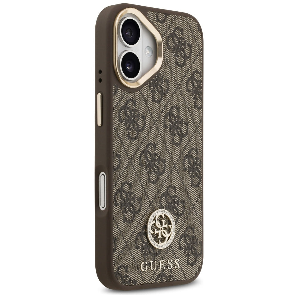 MagSafe Case for Apple iPhone 17, Guess, 4G Strass Logo, Brown