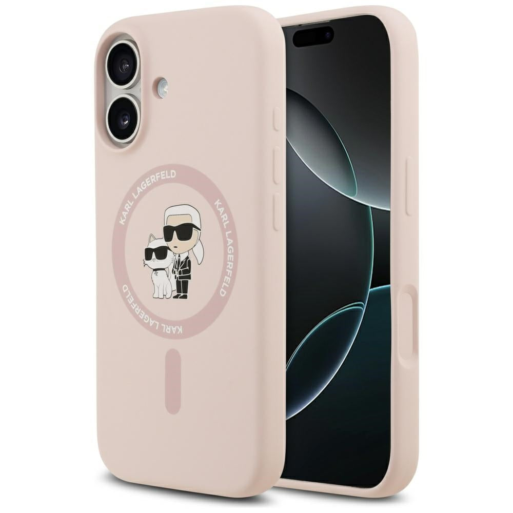 MagSafe Case for Apple iPhone 17, Karl Lagerfeld, Ring Karl & Choupette, Pink