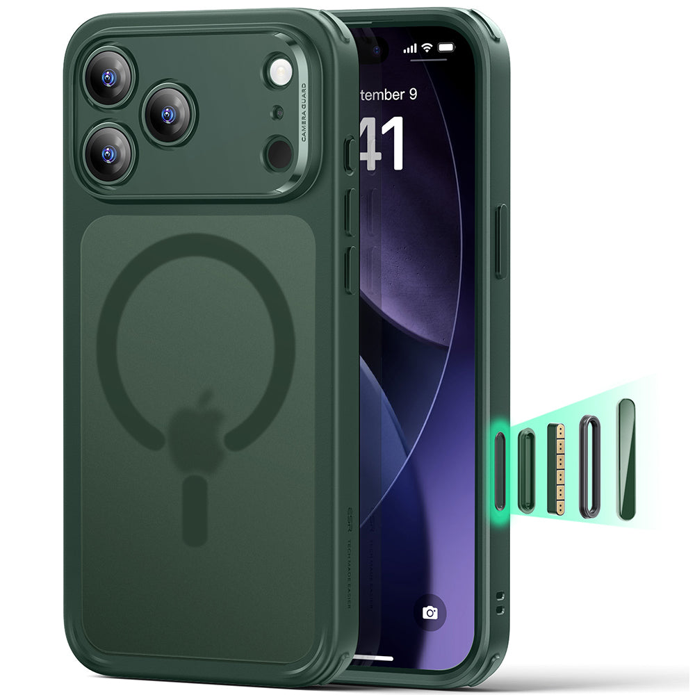 MagSafe Case for Apple iPhone 17 Pro, ESR, Classic Hybrid, Satin Green