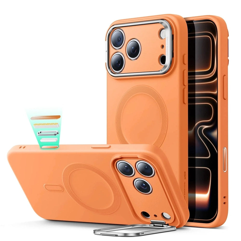 MagSafe Case for Apple iPhone 17 Pro, ESR, Cloud Soft Kickstand, Orange