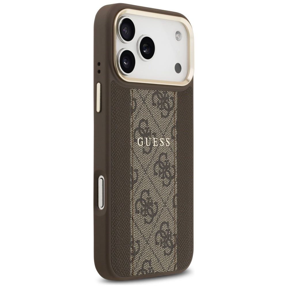 MagSafe Case for Apple iPhone 17 Pro, Guess, 4G Stripe, Brown