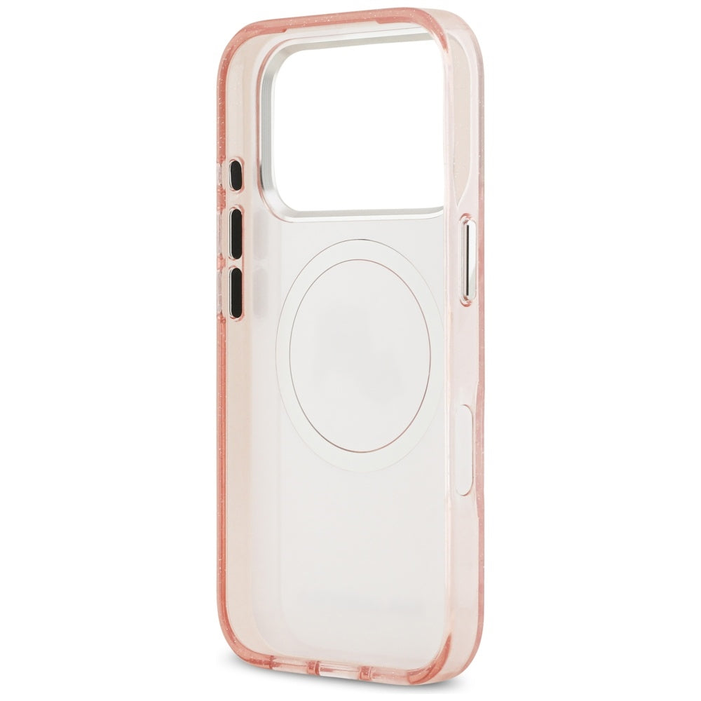 MagSafe Case for Apple iPhone 17 Pro, Karl Lagerfeld, IML Glitter Karl & Choupette's Heads, Pink