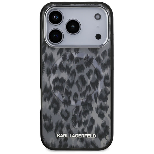 MagSafe Case for Apple iPhone 17 Pro, Karl Lagerfeld, IML Leopard Pattern, Black