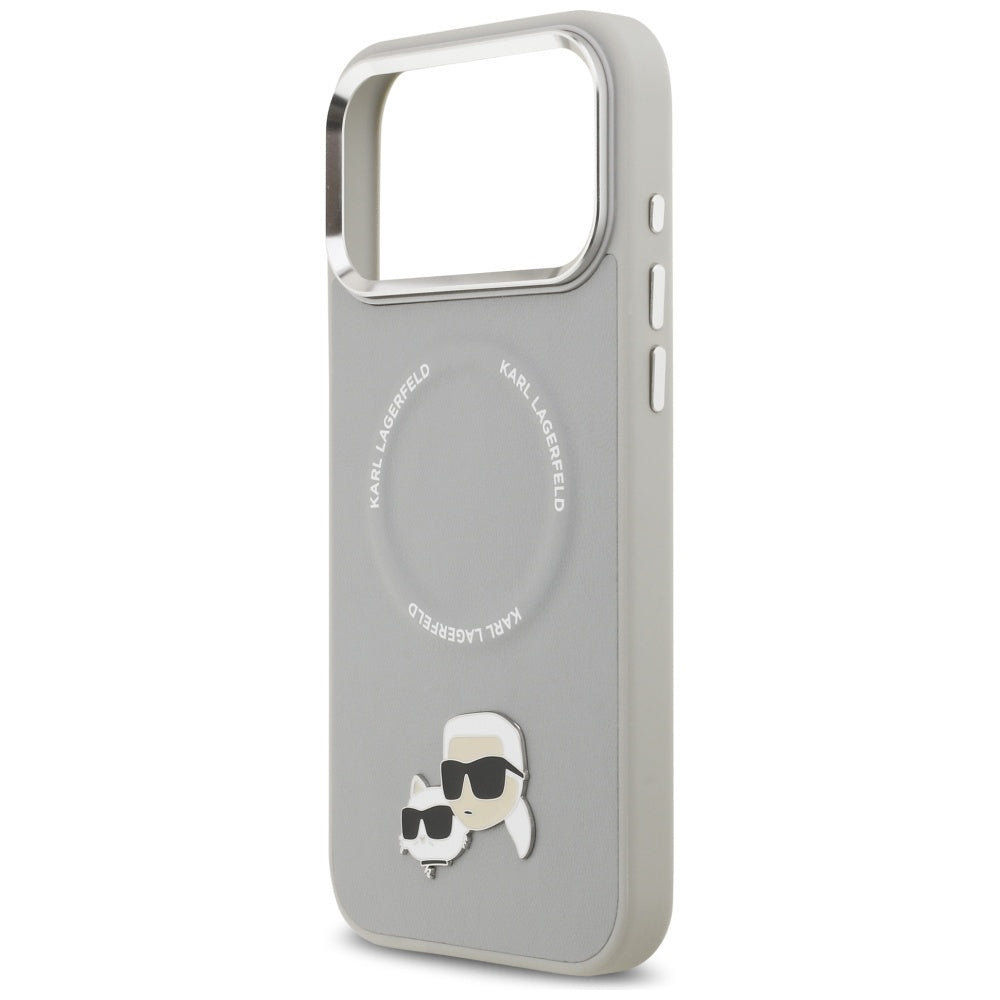 MagSafe Case for Apple iPhone 17 Pro, Karl Lagerfeld, Karl & Choupette Pins, Gray
