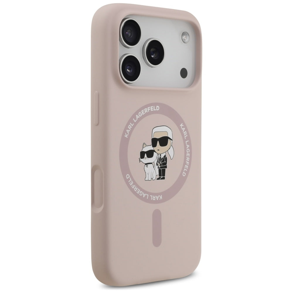 MagSafe Case for Apple iPhone 17 Pro, Karl Lagerfeld, Ring Karl & Choupette, Pink