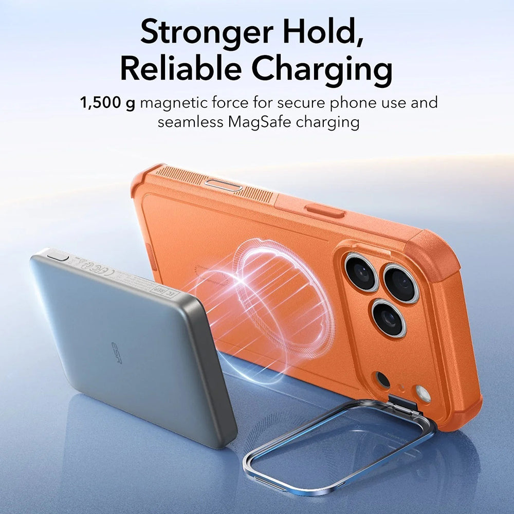 MagSafe Case for Apple iPhone 17 Pro Max, ESR, Cyber Armor Kickstand, Orange