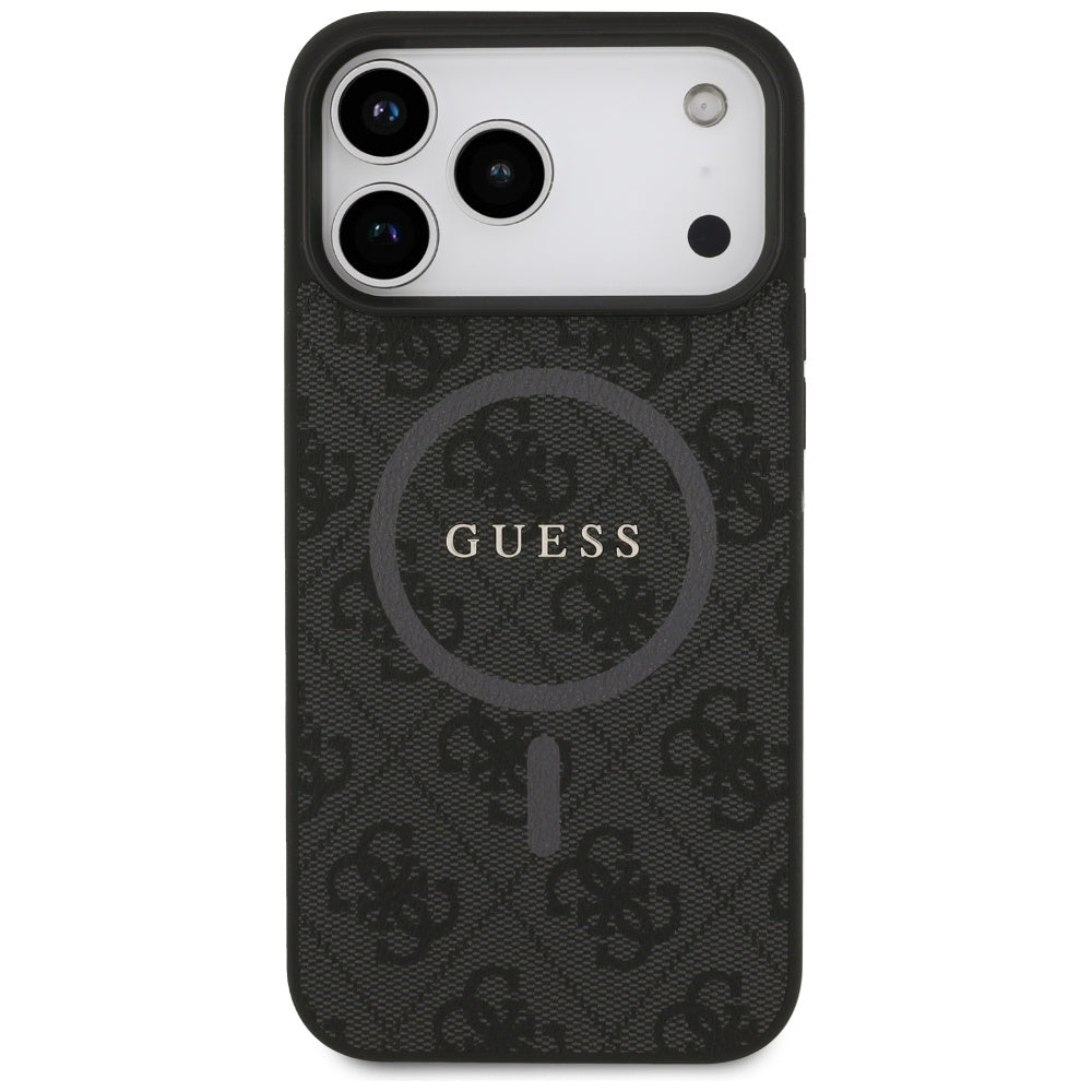MagSafe Case for Apple iPhone 17 Pro Max, Guess, 4G Ring Classic Logo, Black